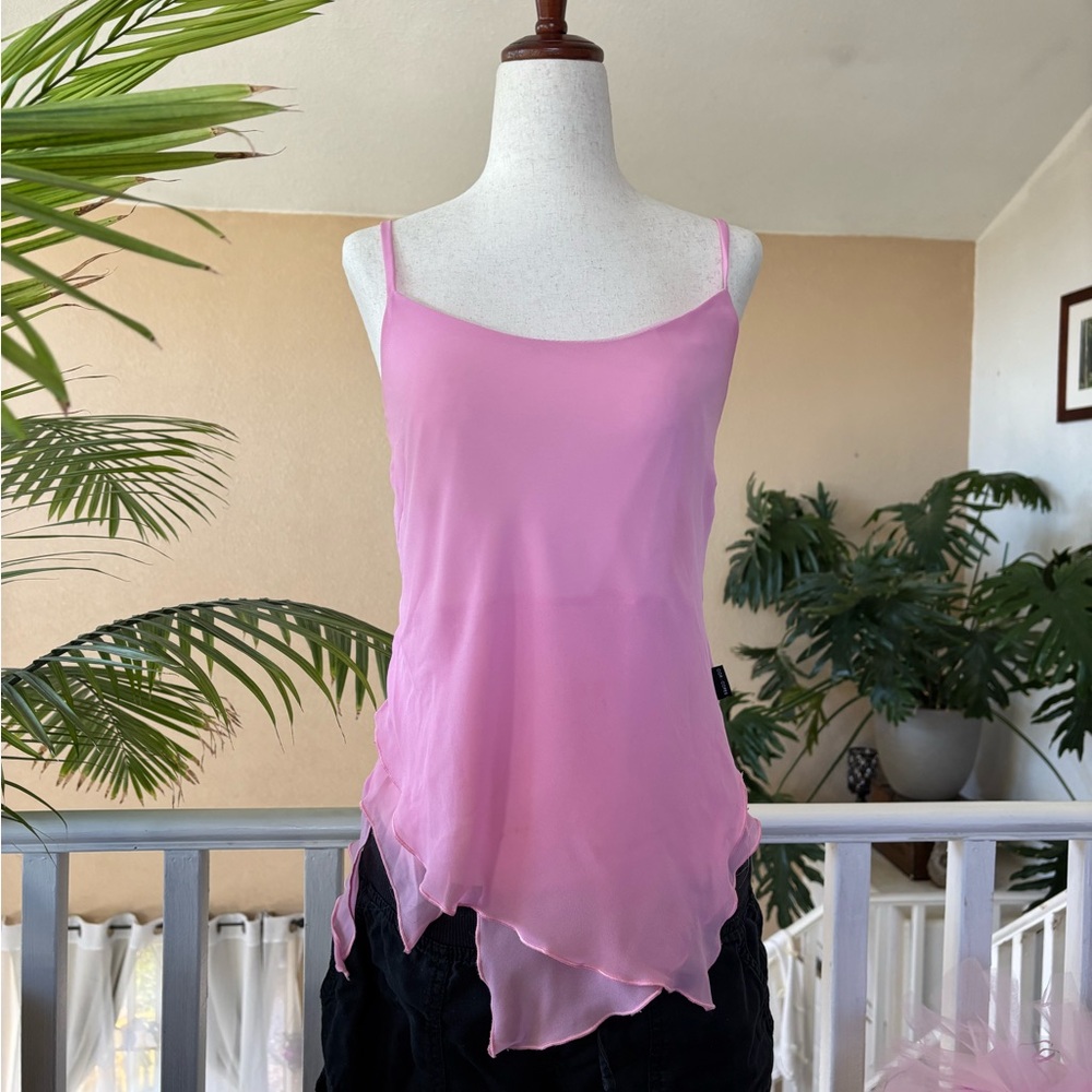 Y2K Pink Fairy Hem Tank Top